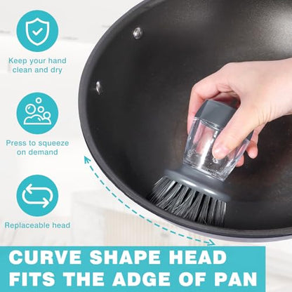 Soap Palm Brush Storage Set, 1 Piece Kitchen Brush with Bracket for Cleaning Pots, Pans and Sinks Scrub Brush Kitchen Scrub Brush