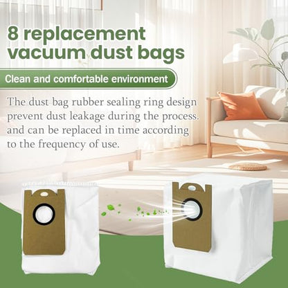 Robot Vacuum Dust Bags, Compatible with Laresar L6 Pro/L6 Nex, Honiture Q6 Pro, AIRROBO T10+, Neabot NOMO N2, iHome AutoVac Nova S1 Pro (8 Pack,)