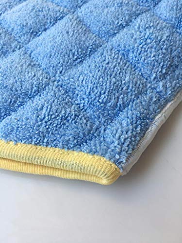 Soft Microfiber Dust Mitt - Comfortable and Reusable Dusting Mitten for Household Cleaning | Multipurpose Cloth Glove Wipes Off Dirt for Living Room, Bathroom and Kitchen Furnitures | Blue, 4 Pack