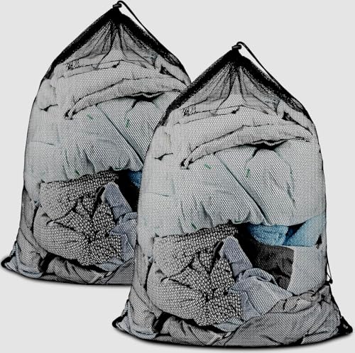 Large Mesh Laundry Bags: 2 Pack 24" x 36" Heavy Duty - color: Black