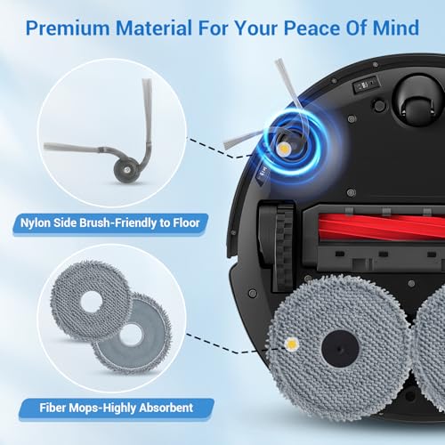 QV 35A Replacement Parts for Roborock QV 35A QV 35S QR 598 QR 798 Robotic Vacuum Cleaner with 1 Roller Brush,4 Mops,4 HEAP,4 Side Brushes,6 Dust Bags,1 Screwdrivers,1 Clean Brush Accessories - color: 21 Pack Sets