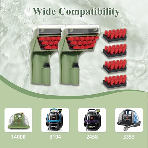2-Pack Tough Stain Brush Tool Replacement Part for Bissell Little-Green Upright & Portable Carpet Cleaner, Compatible with 1400B, 1425, 1400, 1400W Models & More
