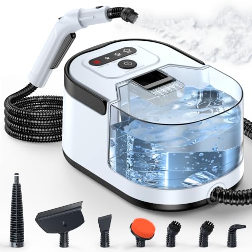 Handheld Steam Cleaner, Portable Deep Cleaning Steamer for Multi-Surface - color: Light White
