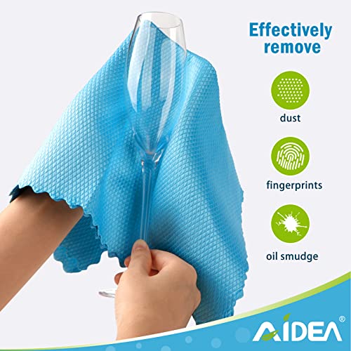 AIDEA Microfiber Glass Cleaning Cloth, 8PK, Premium Microfiber Glass and Window Cleaner, Lint Free Magic Cleaning Cloths for Glass, Windows, Windshields, Mirrors, Stainless Steel, 12"x12" (Pack of 2) - color: Multicolor, size: 12"×12" (Pack of 2)