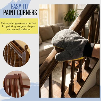 Paint Mitt Stain Mitts Reusable Microfiber - color: Gray,yellow