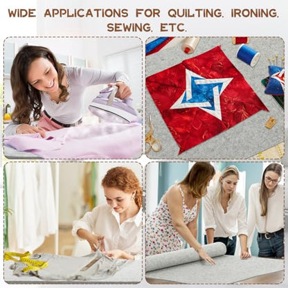HunnmingRe 22" x 60" Wool Pressing Mat, Extra Large 100% New Zealand Wool Ironing Mat for Quilting Supplies, Sewing, Embroidery, 0.5 Thick Heat-Resistant Double Non-Slip Sided Ironing Pad - size: 22" X 60"