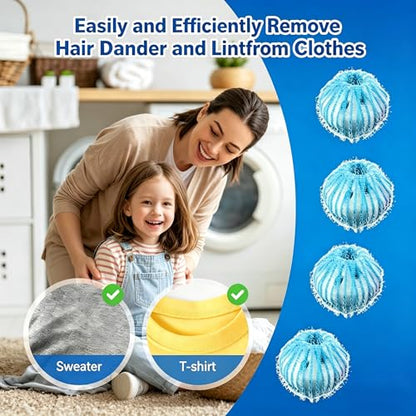 12Pcs Reusable Laundry Hair Remover Balls, Pet Hair Remover for Washing Machine, Effectively Cat Dog Fur Lint Catcher, Laundry Lint Remover Balls for Bedding, Clothes, Sofa Covers (Light Blue) - color: Light Blue