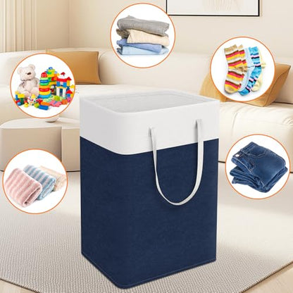 TasticTotes Laundry Basket 3-Pack, Laundry Hamper, 75L-Blue - color: Blue, size: 75L