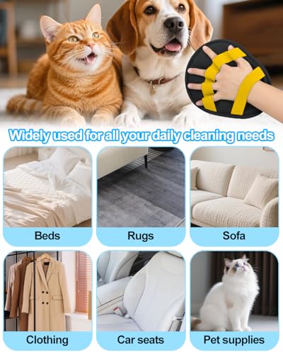 Pet Hair Removal Glove, Dog Cat Hair Mitt Glove,Yellow - color: Yellow