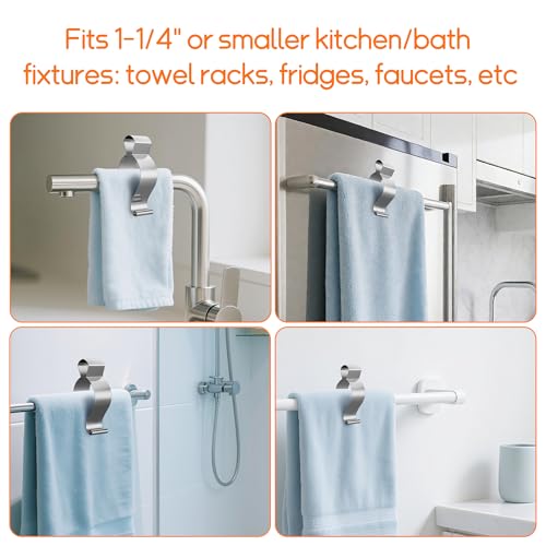 6 Pack Towel Clips for Kitchen, Stainless Steel Towel Holder Clips