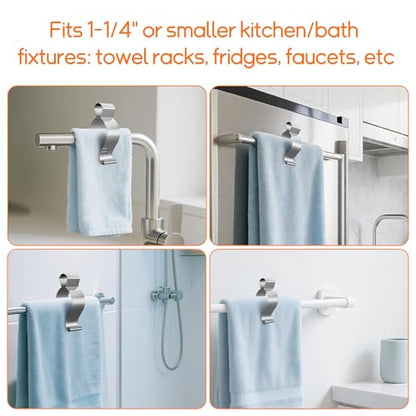 6 Pack Towel Clips for Kitchen, Stainless Steel Towel Holder Clips