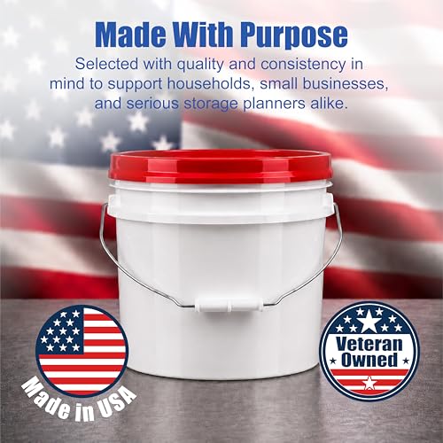 ePackageSupply 3.5 Gallon Bucket, Food-Grade w/Lid, BPA-Free, Red,6 Packs - color: Red, size: 6 Packs