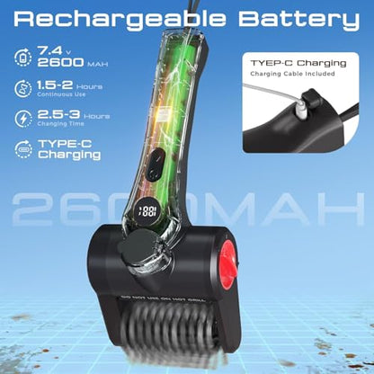 Electric Grill Brush, 100W High Power Cordless BBQ Cleaner with 300ml Water Spray Tank, IPX8 Waterproof Automatic Scrubber for Gas Charcoal Grills, 2-Speed Rechargeable Power Brush with Scraper