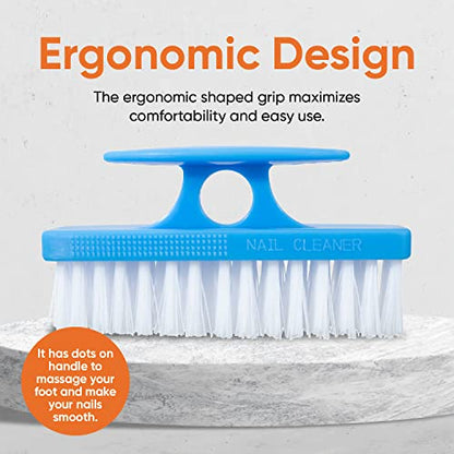 Nail Brush for Cleaning Fingernails, Nail Scrubber Brush, Toe Foot Hands Fingernail Brush Cleaner- Small Scrub Brush- All-Purpose Stiff Cleaning Brush (3 Pack, Blue) - color: Blue, size: 3 Pack