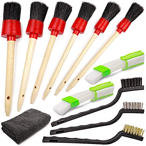 TAKAVU Car Detailing Kit, 12-Piece Set for Interior & Engine Bay Cleaning