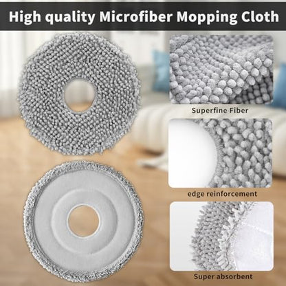 8 Pack Microfiber Mop Cloth Pad Set for Q Revo, Qrevo MaxV, Qrevo S, Qrevo Pro, Qrevo Slim,Qrevo Curv,Qrevo S5V,Qrevo Edge S5A,Qrevo Master,Saros 10R,QV35A,QV 35S Roborock Robot Vacuum Mop Accessories - size: Qrevo S5V Mop-8pcs