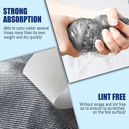 Glass Polishing Streak Free Miracle Cleaning Cloth, Sliver-Orange Blue - color: Sliver-orange Blue