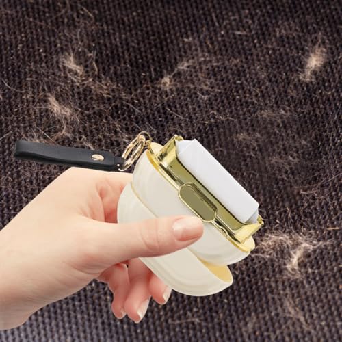 SUPVOX Mini Lint Roller Ball Portable Reusable Pet Hair Remover for Clothes Couch Car Seat Travel Sticky Dust Cleaner with Hand Strap Compact 3.81 X 2.75 X 1.37 in