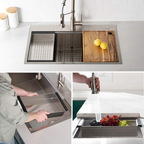 KRAUS Stainless Steel 16.75 in Workstation Sink Colander CS-6 - color: Stainless Steel, style: Colander