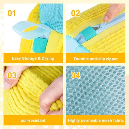 Washing Machine Shoe Bag, Anti-Deformation Thick Mesh Laundry Bag with Zipper Lock, Anti-Tangle Shoe Protector for Sneakers Canvas Running Shoes, 1-Pack Yellow - color: Yellow