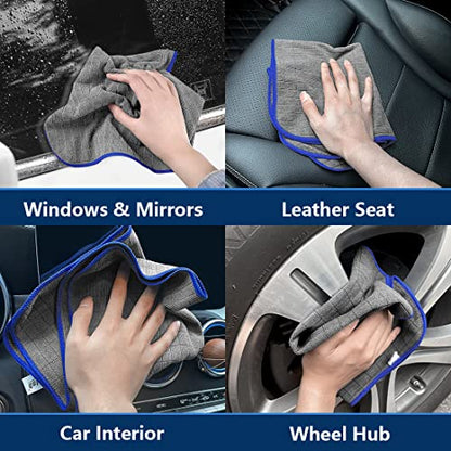 Airlab Glass Polishing Streak Free Miracle Cleaning Cloth, Grey-Navy Blue - color: Grey-navy Blue