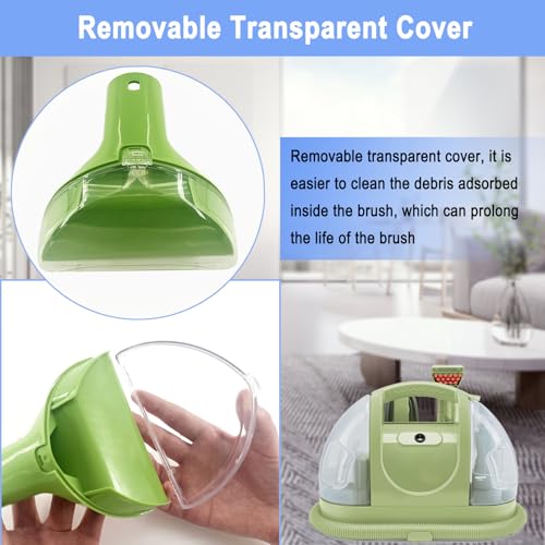Upgraded 1400B Little Green 5.3" Detachable Tough Stain Brush Tool Replacement for Bissell Little-Green Upright &Portable Carpet Cleaners for 1400B 4075 3860 1425 2458 3194 3353 Series,1+1 Brush,Green - color: (1+1)-green