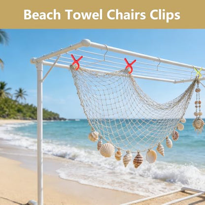 Towel Clips for Beach Chairs, 12 Pack Heavy Duty Non-Slip Plastic Clips in 4 Colors for Pool, Cruise, Yacht & Camping – Strong Grip Keeps Towels, Hats & Blankets from Blowing Away - color: Blue, Green, Red