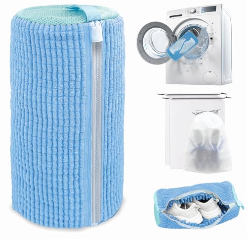 Shoe Washing Machine Bag,Laundry Shoe Bag for Washer and Dryer,Reusable Shoe Cleaning Bag for Sneakers,Tennis Shoes,With Self-locking Zipper, Microfiber Inside,Include Shoe Bag (Pro Blue - 1 Pack) - color: Pro Blue - 1 Pack