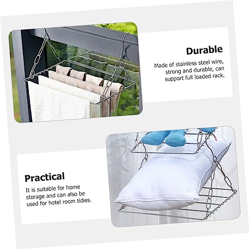MAGICLULU Multi-Functional Shoes Drying Rack Balcony Stainless Steel Shoe Hanging Racks Drying Clothes Clothes Dryer Window Drying Outdoor Hanging Drying