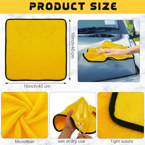 Tallew 60 Pcs Microfiber Towels Bulk Car Drying Cloth, Yellow - color: Yellow