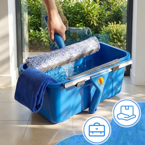 Window Cleaning Washing Kit with 3 Gallon Bucket,Classic