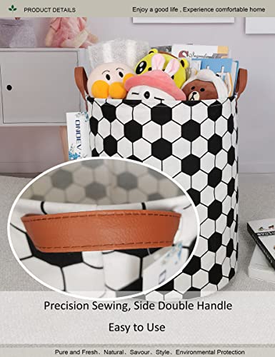 Round Geometric Hexagon Laundry Basket Hamper for Youth,Teens,Adults - color: Hexagon Football
