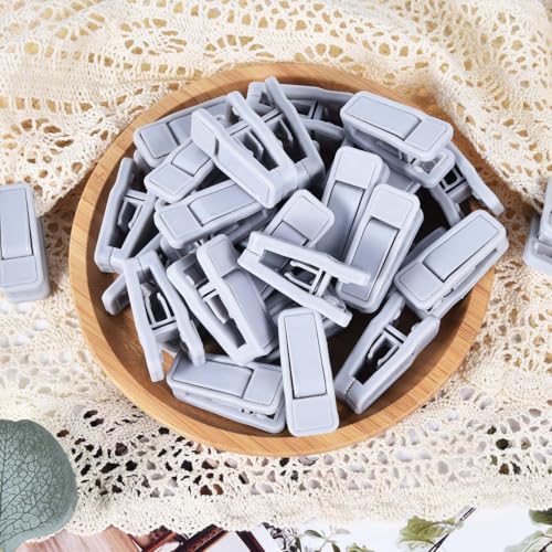 KISEER 80 Pcs Plastic Baby Hanger Clips Slim-line Finger Clips Set for Clothes Hanger Velvet Hanger (Grey) - color: Gray, size: 80 Pcs