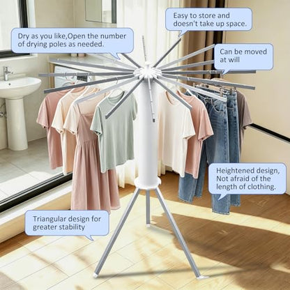 Tripod Foldable Clothes Rack,Garment Rack Portable with Collapsible Design