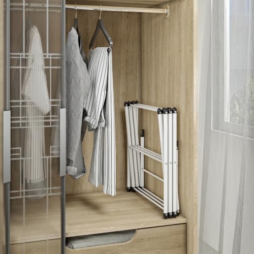Honey-Can-Do 3-Tier Compact Clothes Drying Rack, 16 ft, No Assembly, White - color: White, size: 21" W