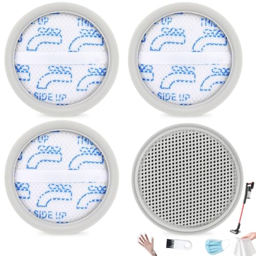 NEC101 Vacuum Replacement Filters Compatible with Eureka NEC101 Cordless Vacuum Cleaner，Washable Vacuum Filter with a brush, Fits Part #P1006，4 packs with brush