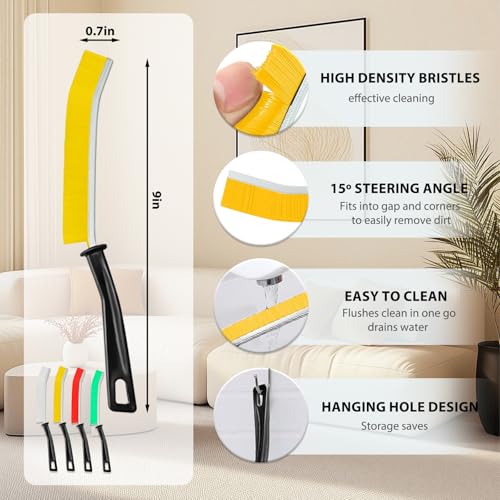 Groove Cleaning Brush Set for Kitchen Bathroom Window Tracks Crevice Home Cleaning Tool for Easy Cleaning 4PCS - color: Multicolor