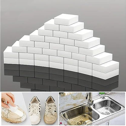 100Pack Magic Sponge Eraser, Melamine Sponge Foam, Non-Scratch Heavy Duty Kitchen Scrub Pads, Multi-Functional Household Cleaning Sponges for Dish, Bathroom, Bathtub, Sink, Cup, Wall Cleaner - color: 100pack