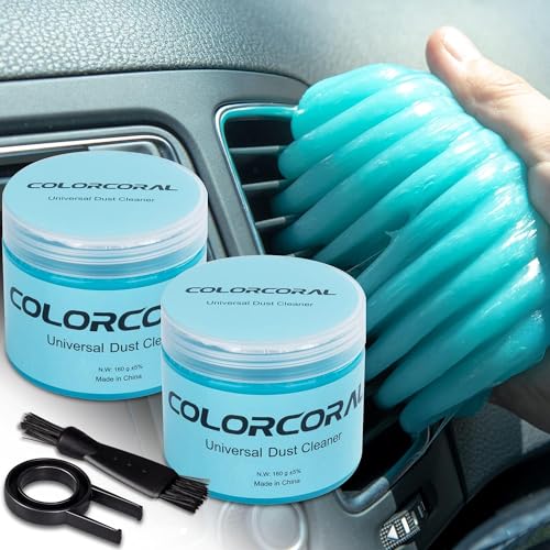ColorCoral car Cleaning Gel Keyboard Cleaner car Interior Cleaner Kit Blue - color: Blue 2 Pack