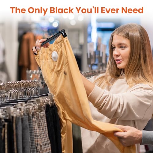HOUSE DAY Black Pants Hangers with Clips 100 Pack, 10 Inch Skirt Hangers - color: 10"-black, size: 100 Pack