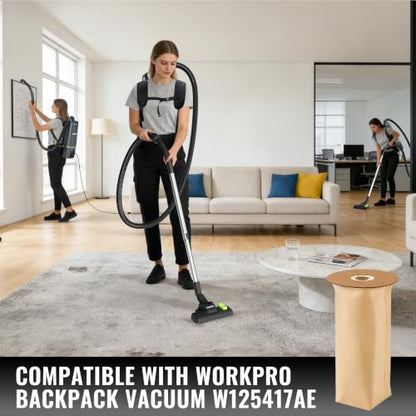 WORKPRO 6PCS Replacement Dust Collection Bags, Compatible With WORKPRO Backpack Vacuum Cleaner (W125417AE)