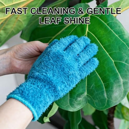 M METERXITY Dusting Gloves, Reusable Washable Mittens for Plants/House/Cars/Blinds Dusting, Leaf Cleaning Glove Mittens - color: Blue, size: 7 x 9.5 cm