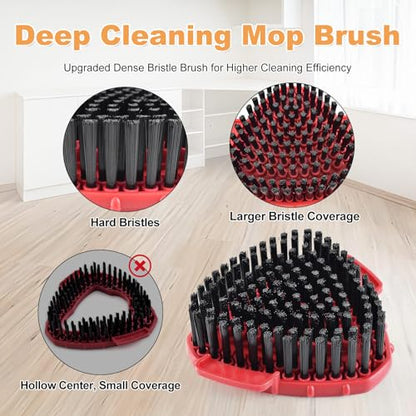 2 Pack Upgrade Scrub Brush for O Ceda Rinseclean 2 Tank,Hard Bristle Scrub Brush Attachment,Scrubber Mop Head for Bathroom Kitchen Wall Tile Floor Cleaning - color: Red