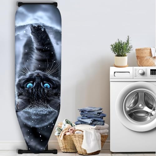 Nuxovilar Snowy Black Cat Ironing Board Cover 15x54 Inches Polyester - color: Ytt03454