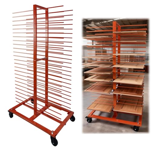 Heavy-Duty 50 Shelves Paint Drying Rack with 4 Casters, 25lbs per Shelf for Cabinet Doors, Full-Size Panels, Art Studios – Mobile & Sturdy