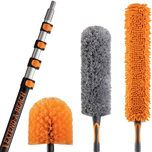 24 Foot High Reach Duster Kit with 5-18 ft Telescopic Extension Pole - size: 18 feet