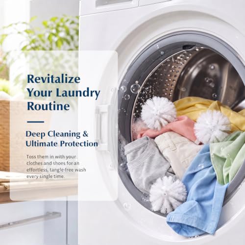 4Pcs Reusable Laundry Balls Anti-Tangle Washing Machine Balls with Bristles - color: 4pcs