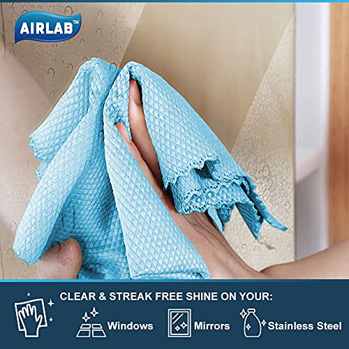 Airlab Glass Polishing Streak Free Miracle Cleaning Cloth, Grey & Blue - color: Grey & Blue