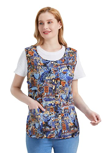 Nanxson Cobbler Apron for Women with Pockets,Cotton Smock with Buttons - color: Braunhouse, size: Large