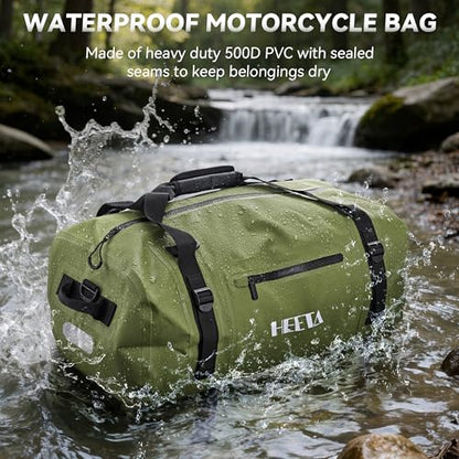 HEETA Waterproof Motorcycle Dry Bag Duffel Luggage Travel Bags, Green 70L - color: Green, size: 70L